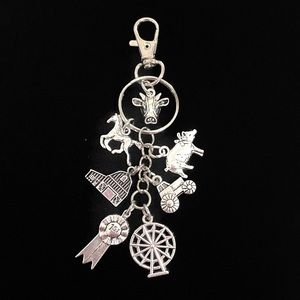 State Fair Keychain Bag Charm Farm Animals Ribbon Ferris Wheel Charms